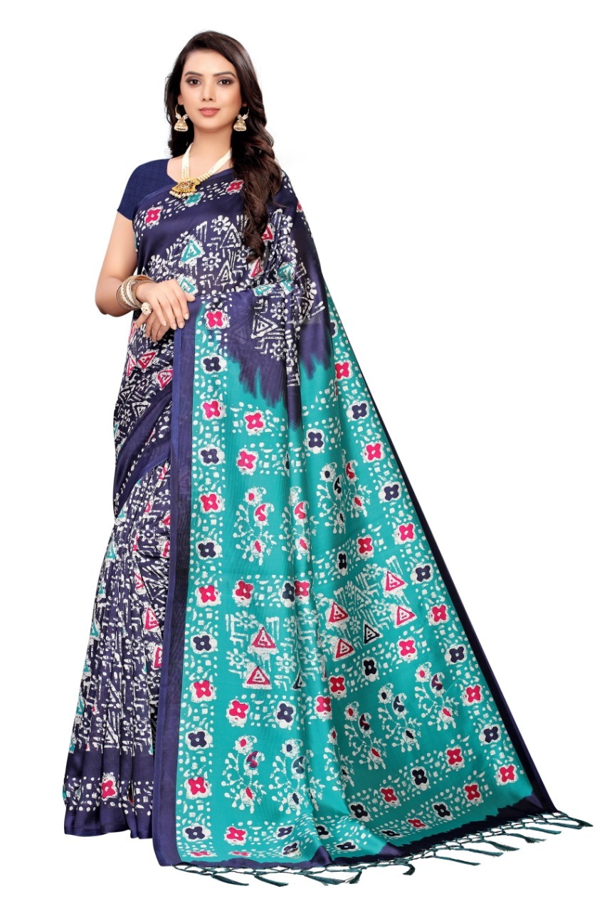 New designer art silk saree with jhalar