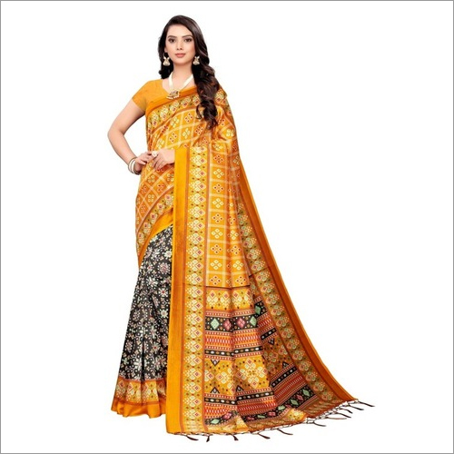 New designer art silk saree with jhalar