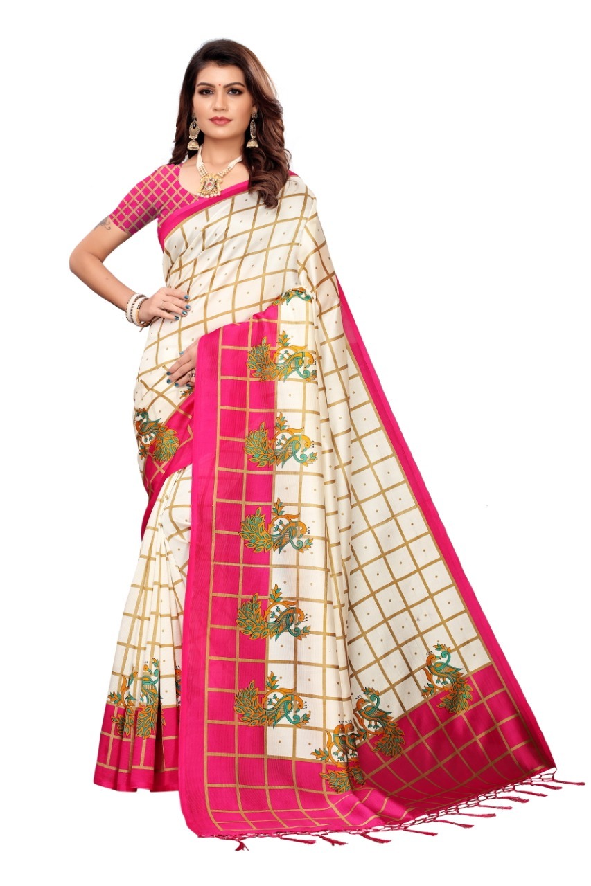 New Designer Mysore  art Silk saree with jhalar