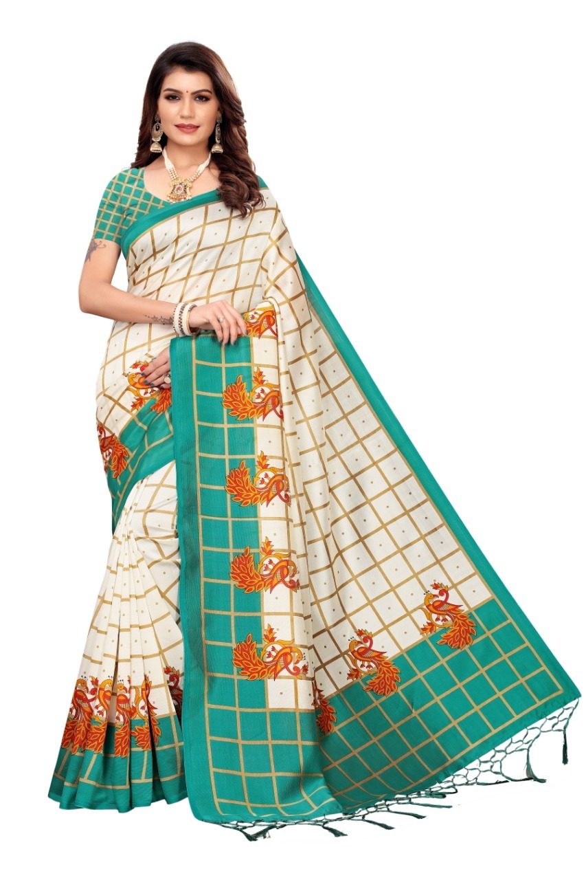 New Designer Mysore  art Silk saree with jhalar