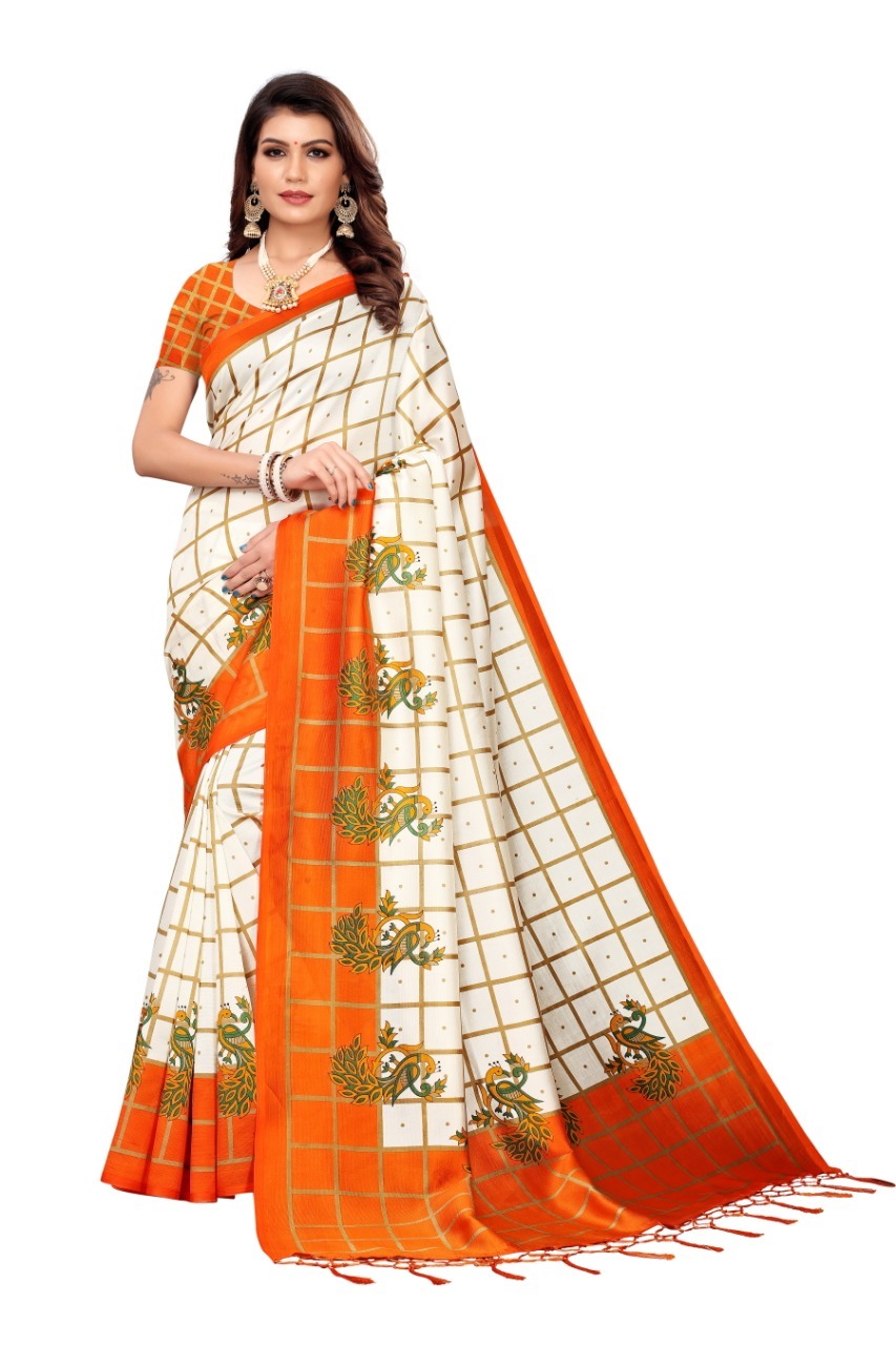 New Designer Mysore  art Silk saree with jhalar
