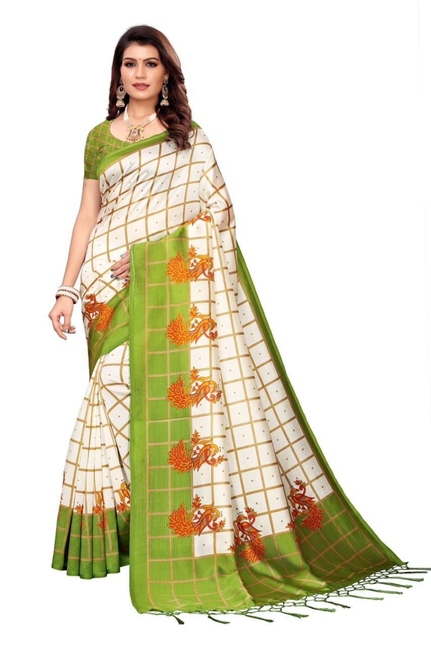 New Designer Mysore  art Silk saree with jhalar