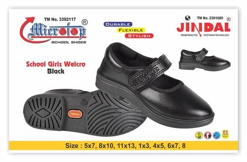 Girl  Shoe Black Welcro