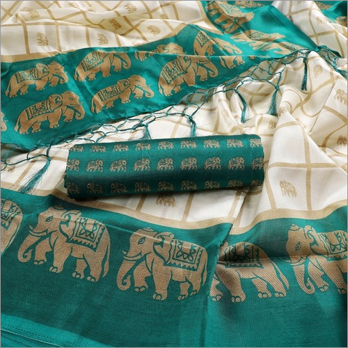 New elephant print mysore silk saree with jhalar