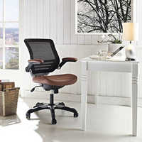 Brown Leather And Mesh Office Chairs
