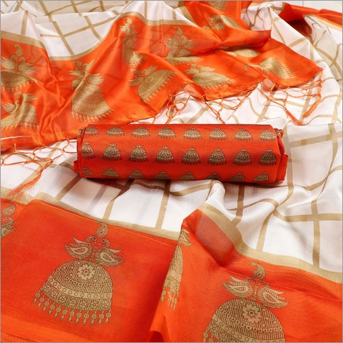 printed mysore art silk with jhalar