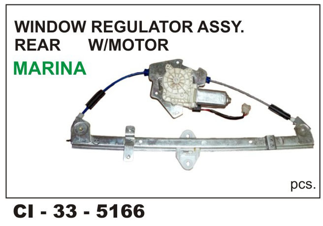 window Regulator Assy Rear w/motor MARINA