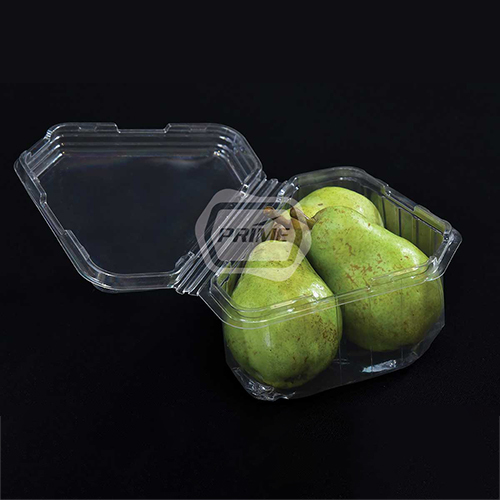 Clamshell Pear Packaging Punnet - r-PET Material, 185 x 121 x 75 mm, Transparent | Designed for Fresh Produce Safety and Shelf Life Enhancement