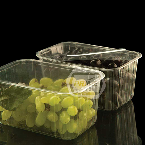 Heat Seal Grapes Packaging Tray - r-PET Material, 183x117x85mm Size, Transparent Design | Fresh Produce Safety, Extended Shelf Life