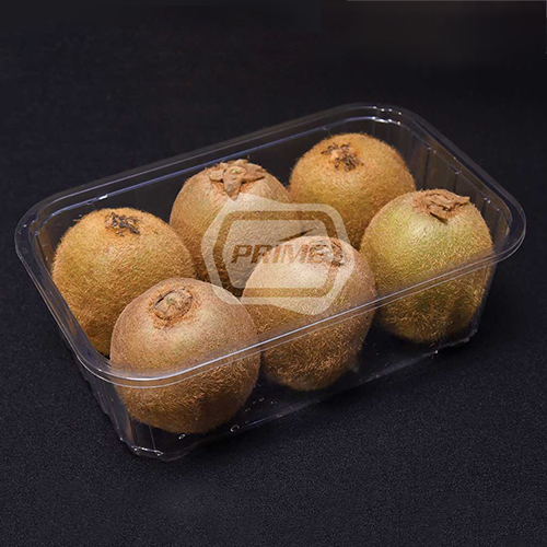 Rectangular Plastic Fruit Tray - r-PET, 183L x 117W x 58H mm | Transparent Design for Enhanced Fresh Produce Packaging