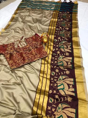 aura cotton silk saree