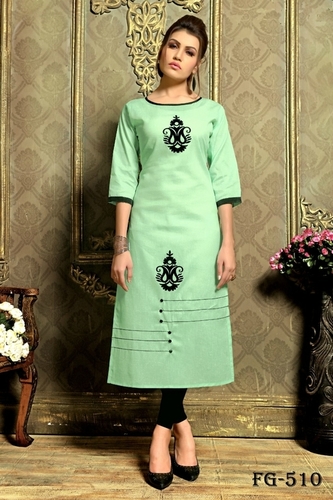 MINC - Buy Embroidered Khadi Cotton Kurti Top in Green Online-vachngandaiphat.com.vn