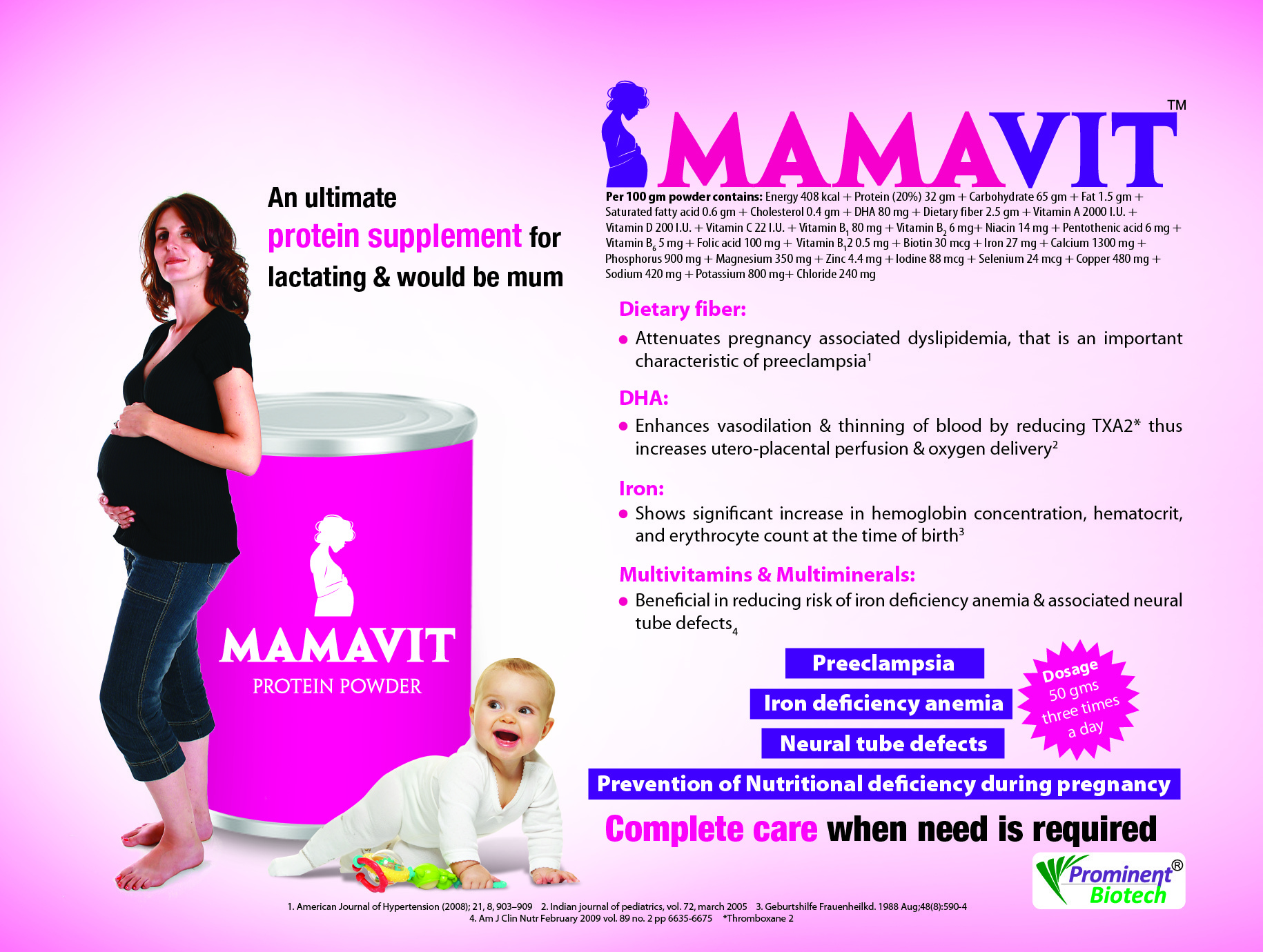 Protein Powder for Womans in Pregnancy and lactation with DHA,Multi-vitamin & Multi-minerals