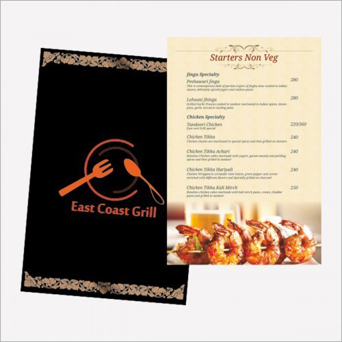 Menu Card Printing Service