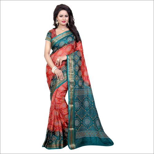 New Beautiful Design Pure Cotton Bandhani Saree with Zari work
