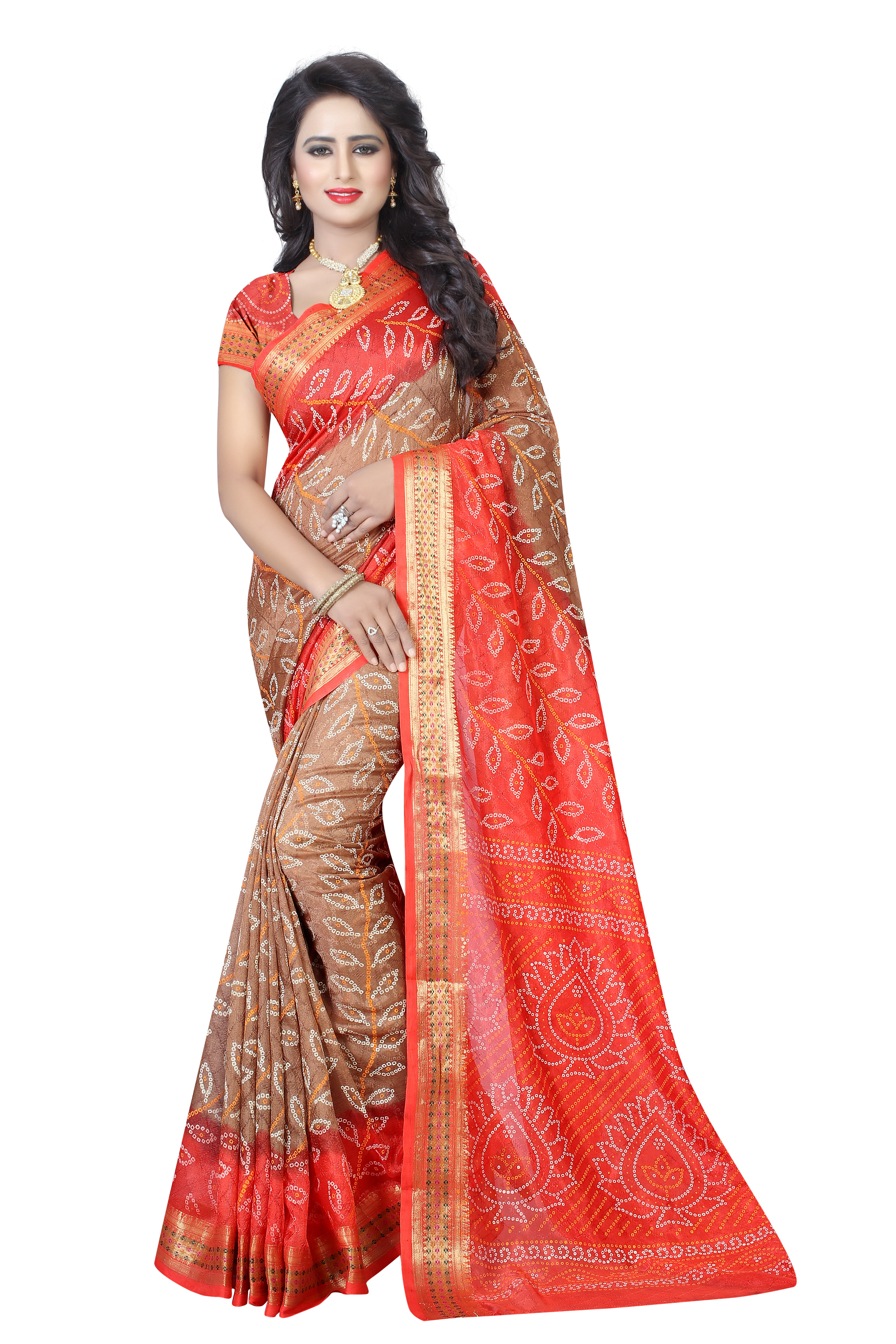 Pure Cotton Saree with  Bandhani and Zari work