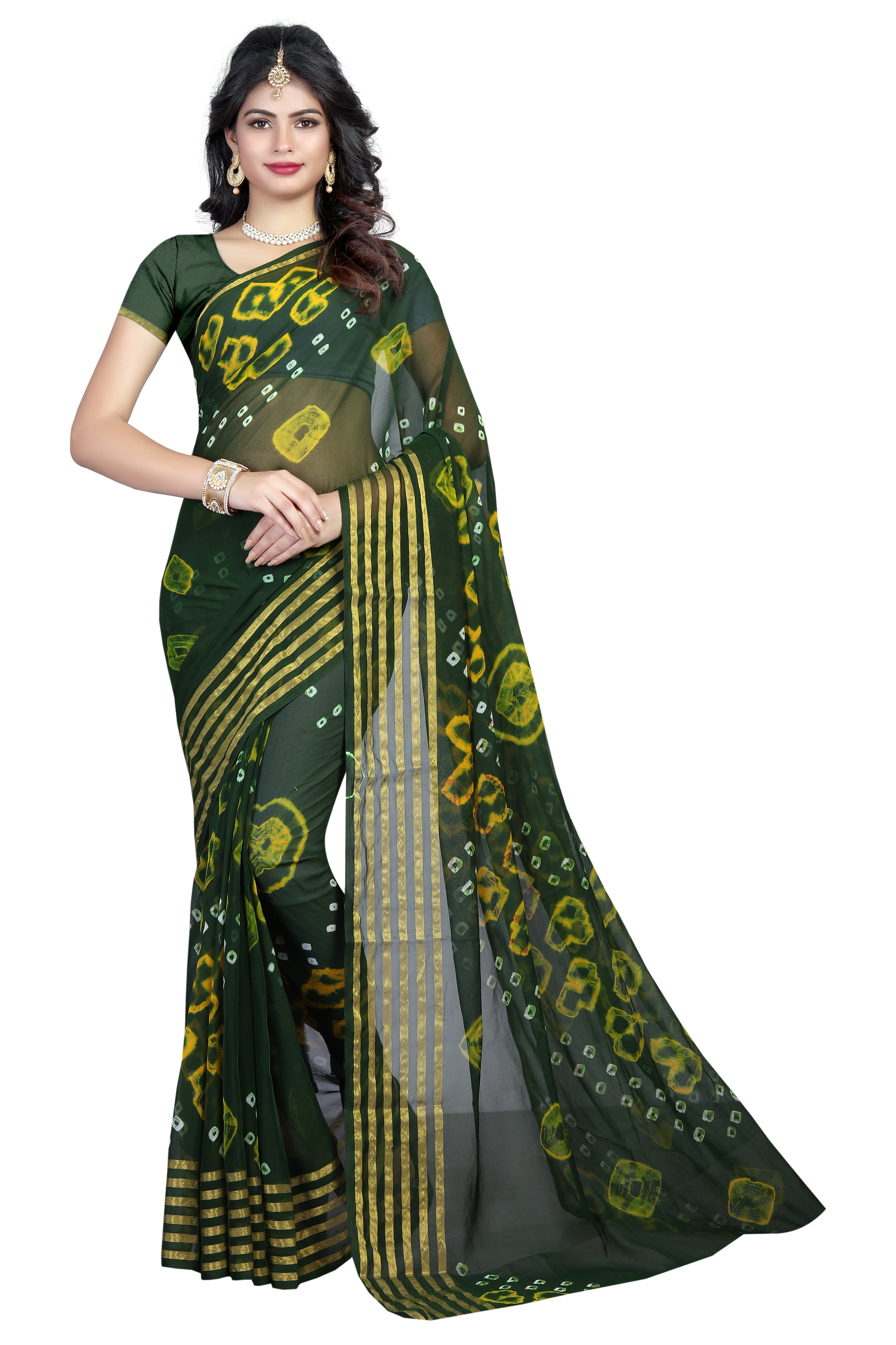 Fancy Festive Wear Bandhani Chiffon saree