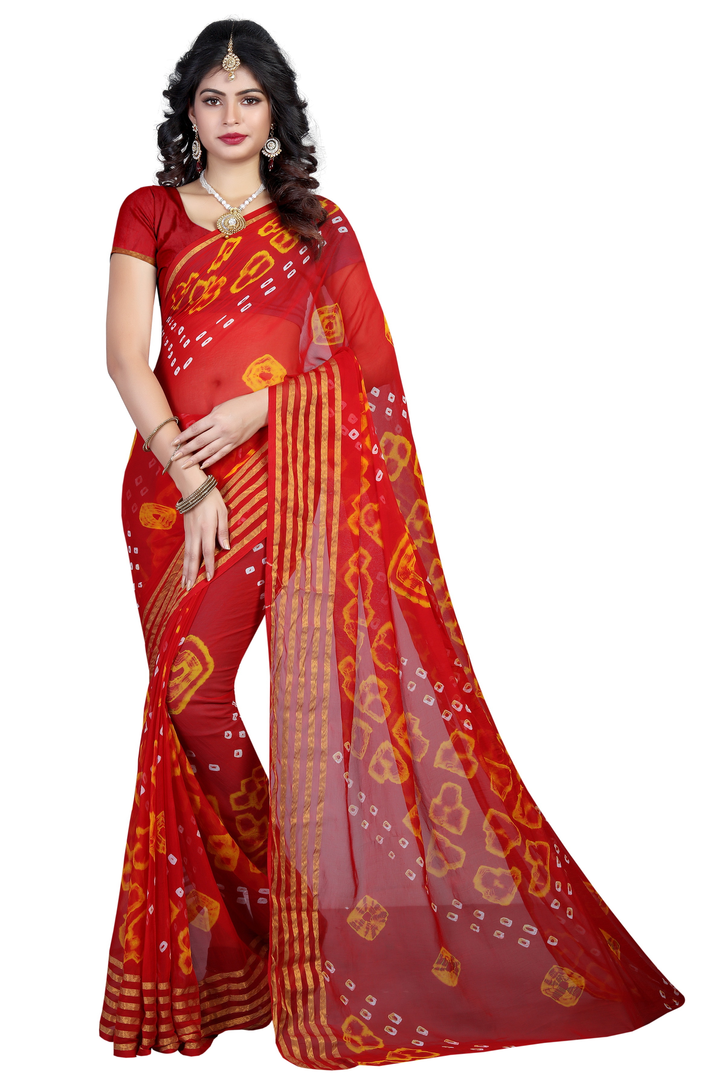 Fancy Festive Wear Bandhani Chiffon saree