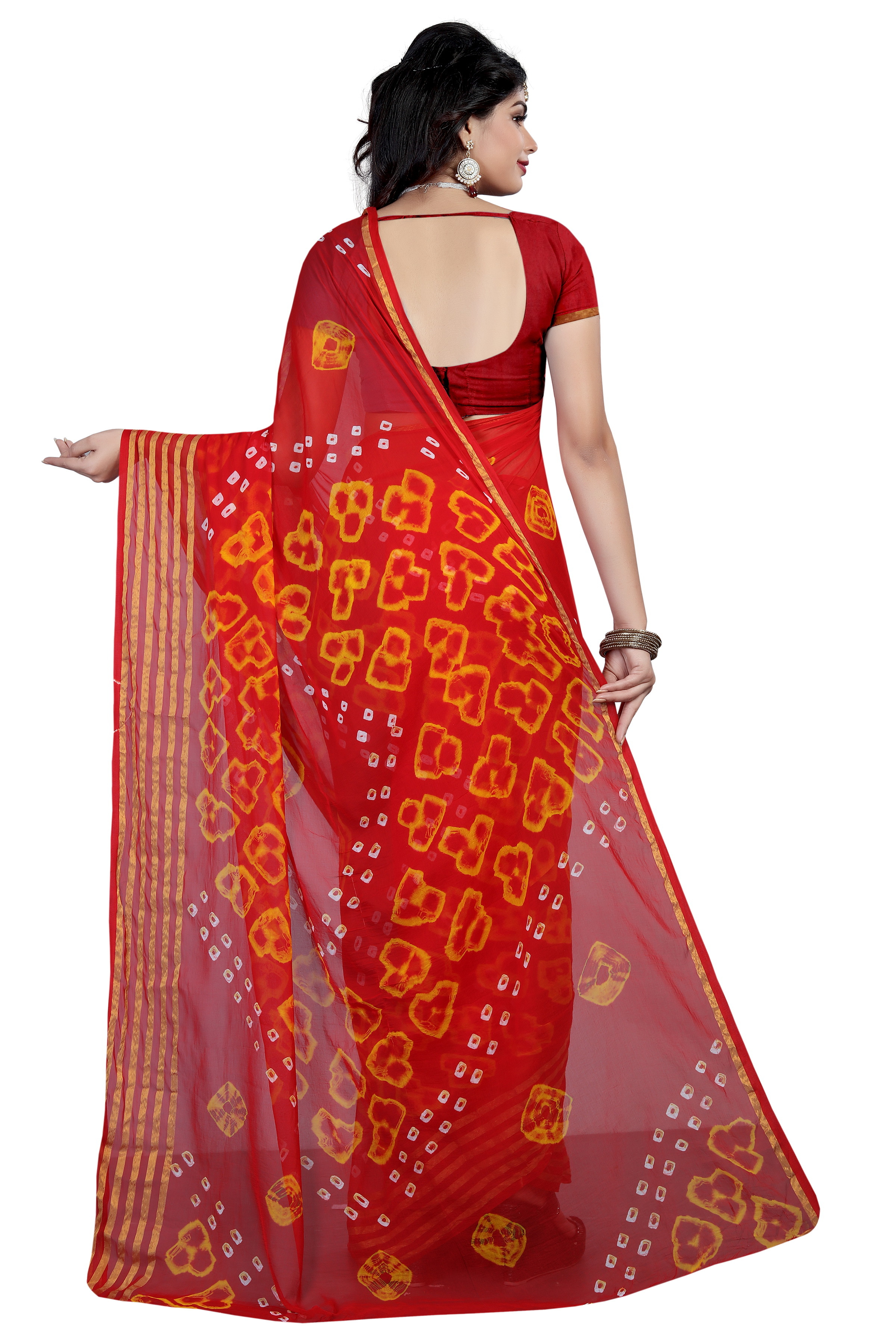 Fancy Festive Wear Bandhani Chiffon saree