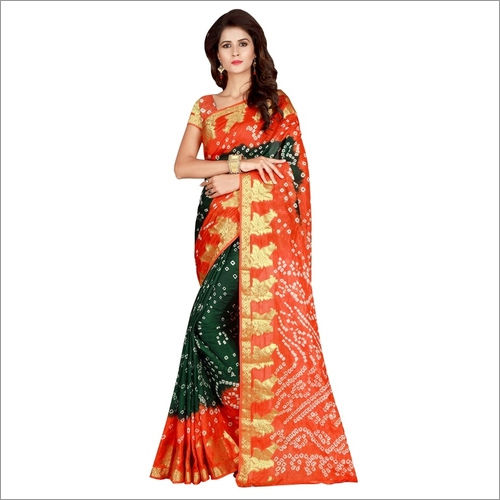 Festive Wear Cotton Saree with Rich Zari work Border and Flower Design