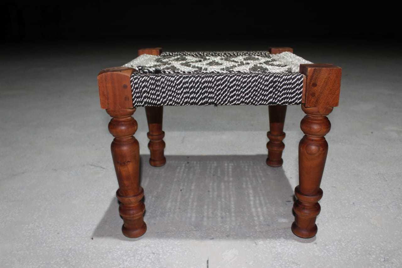 Traditional Wooden Weaving Stool Bench Chair Charpai