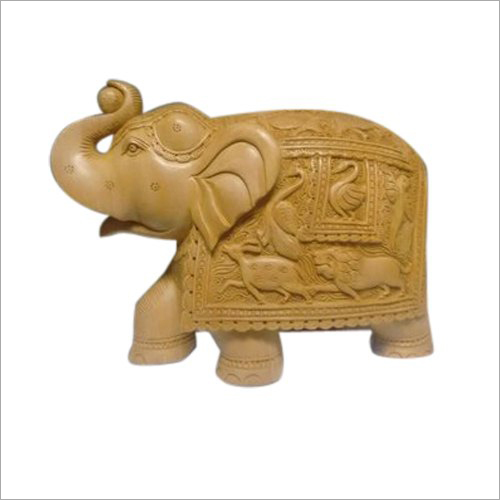 Brown Wooden Elephant Statue