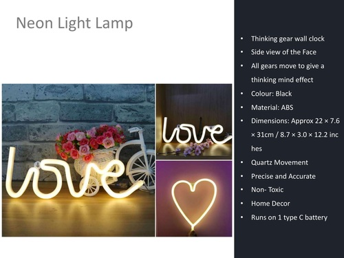 Neon Light Love Lamp By ISHAAN LOGISTIQUE