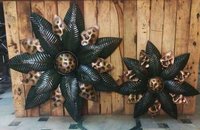 METAL FLOWER SET OF 2 WALL DECOR