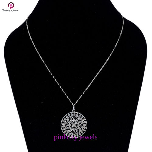 Handmade Plain 925 Silver Chain Necklace Size: 38Cm+4Cm