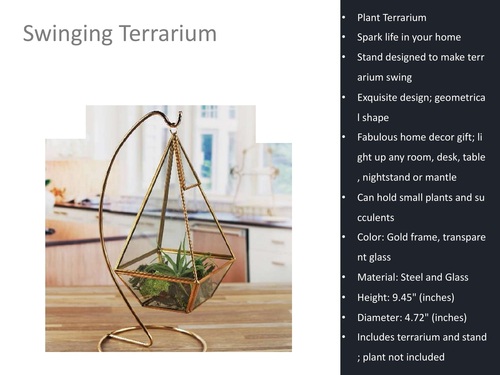 Swinging Decorative Terrarium By ISHAAN LOGISTIQUE