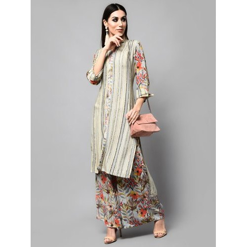 Printed Ladies Kurta With Palazzo