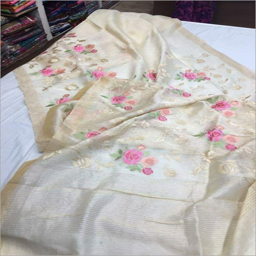 Available In Multiple Color Ladies Cotton Embroidery Saree