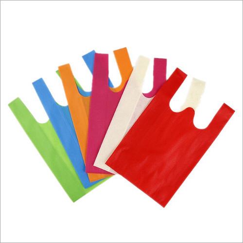 Non Woven Shopping Bag - Multicolored Plain W Cut Design | Eco-Friendly Handle for Easy Carrying