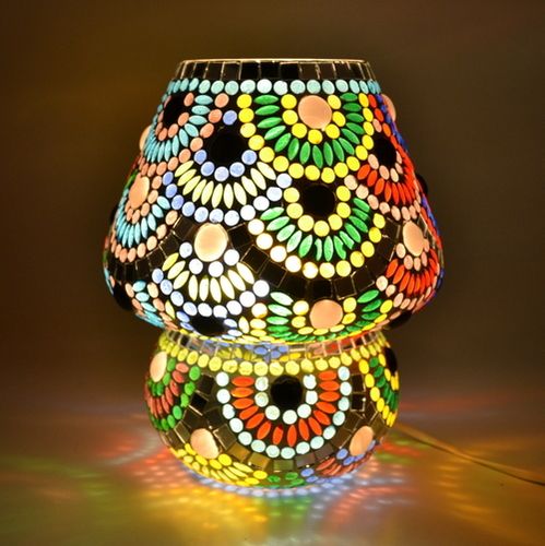 Decent Glass Mosaic Work Beautiful Color Combination Mosaic Table Lamp Home Decor Lighting Light Source: Energy Saving