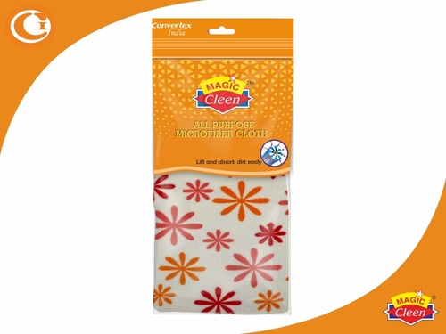 Microfiber Cloth Printed - 80% Polyester/20% Polyamide | Multicolor, High Absorbency, Gentle Grip, Durable & Shape Retaining