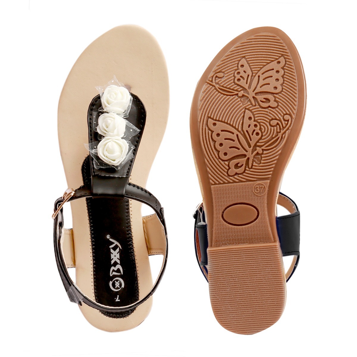 Synthetic Material Flat Sandals