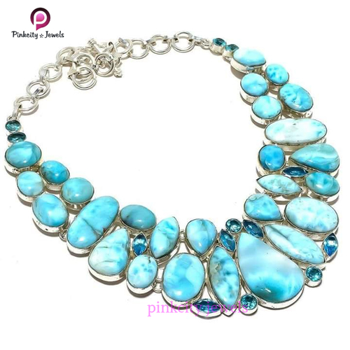 Turquoise 925 Silver Necklace Size: Customized