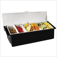 B;lack & White Condiment Holder With 6  4 Compartment