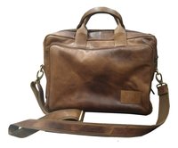 Brown Leather Briefcase Laptop Bag