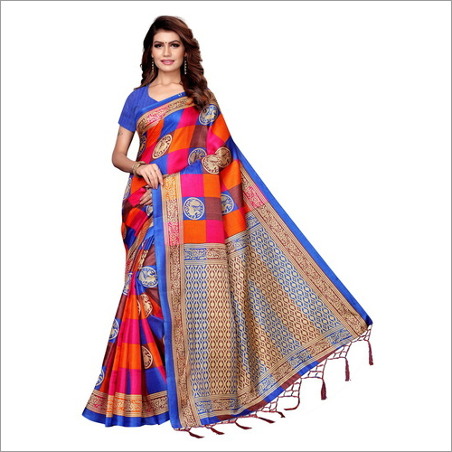 Fancy Cotton silk check saree