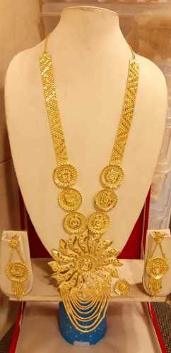 Gold Long Necklace Set at Best Price in 