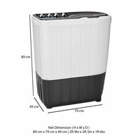 Whirlpool 7 Kg Semi-Automatic Top Loading Washing Machine Superb Atom 70S