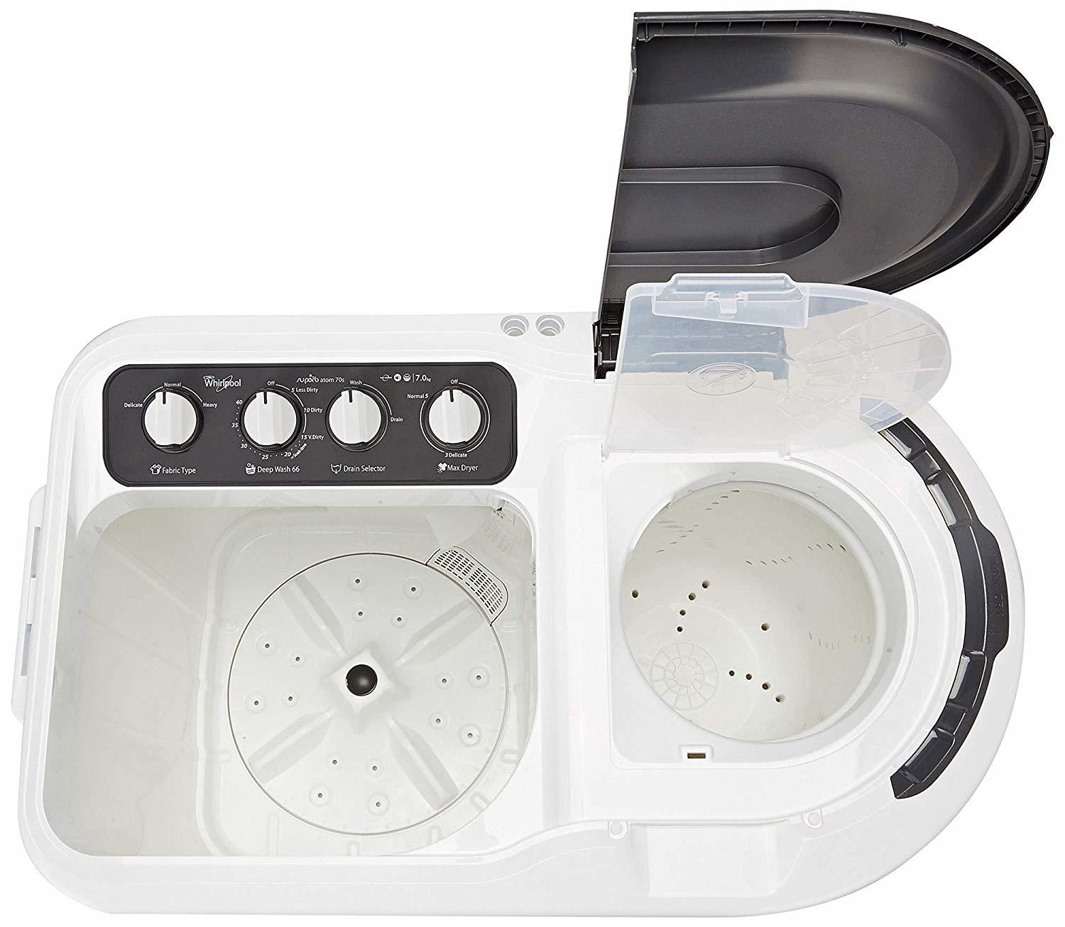 Whirlpool 7 Kg Semi-Automatic Top Loading Washing Machine Superb Atom 70S