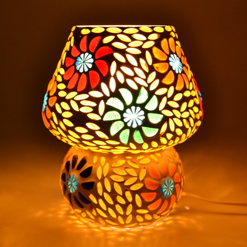 Simple Light Bulb Glass Mosaic Table Lamp