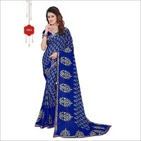 Fancy Georgette With Lace Saree - Khadi Silk, 5.5 Mtr Length, 0.8 Mtr Blouse | Stylish Bollywood Style, Printed Pattern, All Seasons Fashion