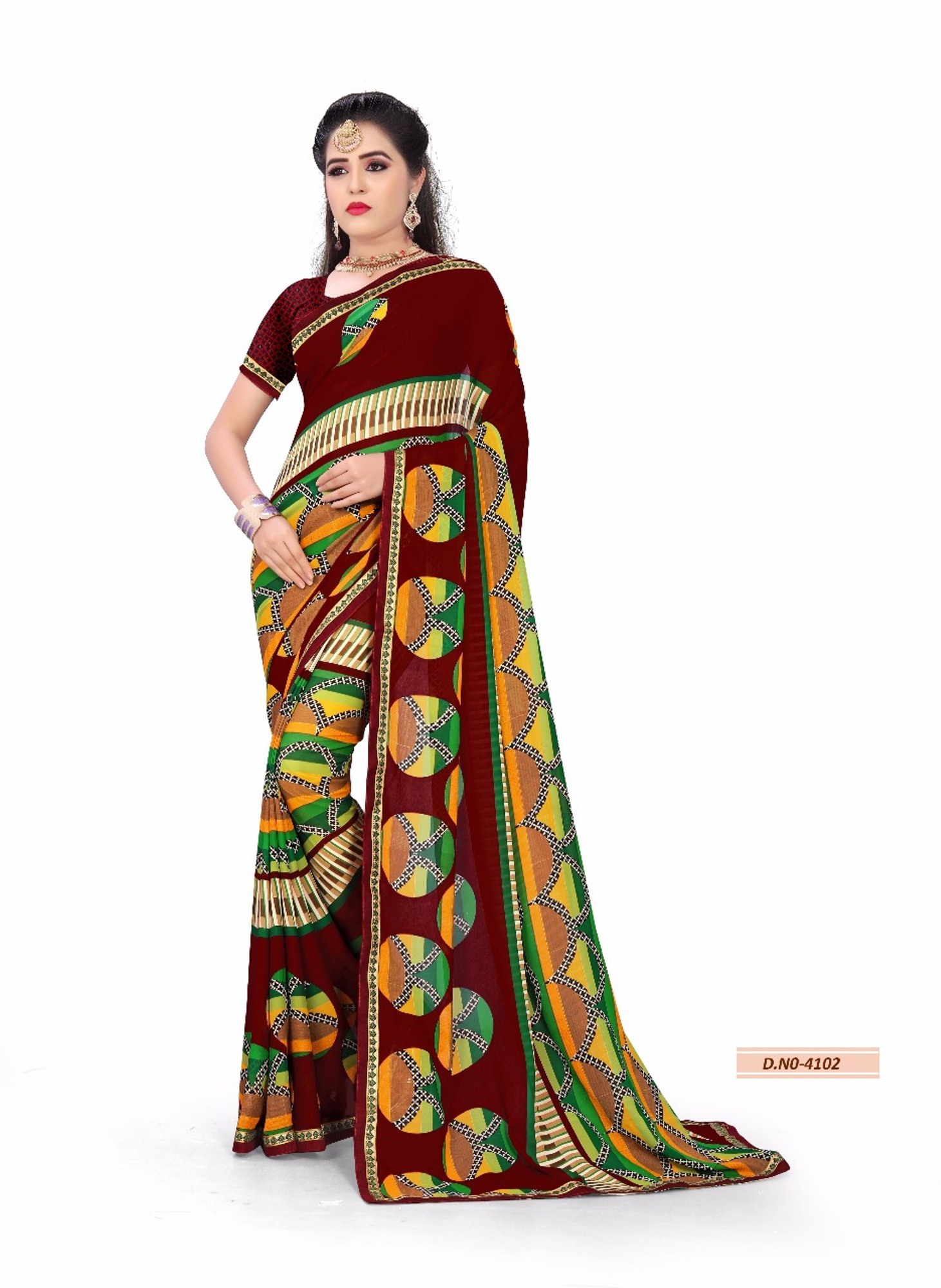 Fancy Georgette with lace saree