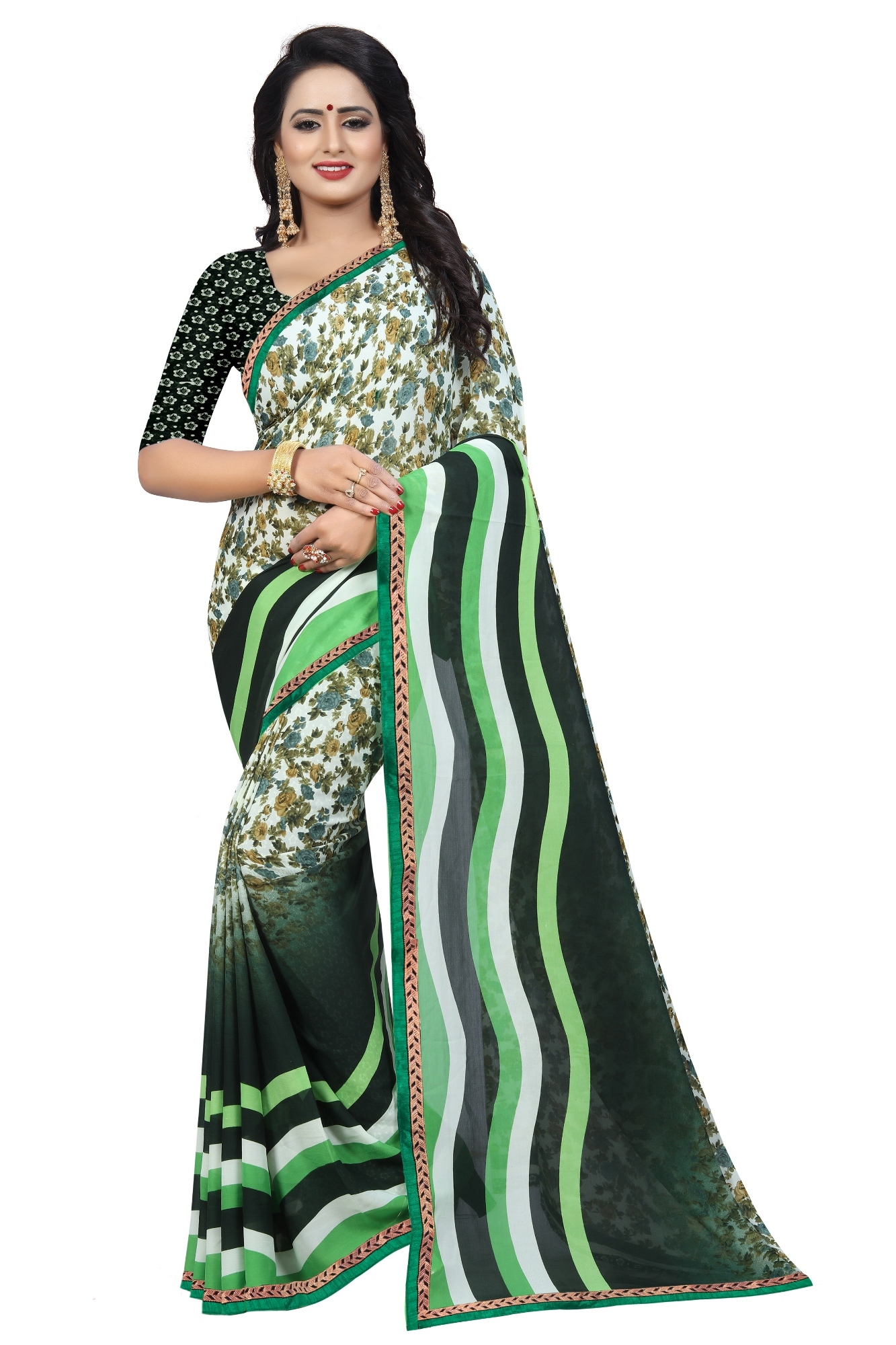 Fancy Georgette with lace saree