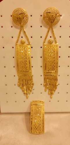 Gold Plated Traditional Heavy Stone work kundan Earrings