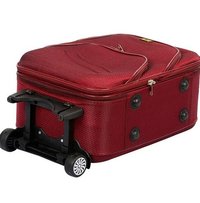 Travel Trolley Bag - Cotton Fabric, 24 Inch, Red Color | Durable, Stylish, Four Zipper Pockets, Easy To Maintain