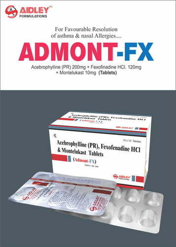 Tablet Acebrofyline 200mg + Fexofenadine 120mg + Montelukast  10mg